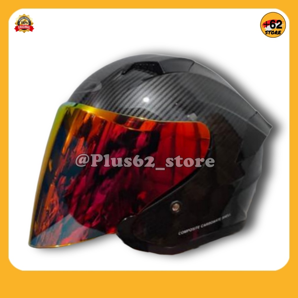 Jual Helm Sepeda Motor Half Face T Sargon Solid Motif Carbone Forget