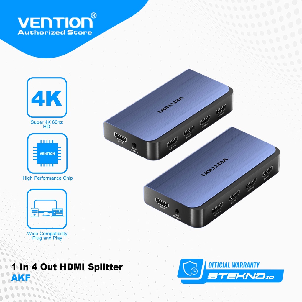 Jual Vention AKF HDMI Splitter 1 in 4 Out Screen Duplicate 3D 4K Full ...