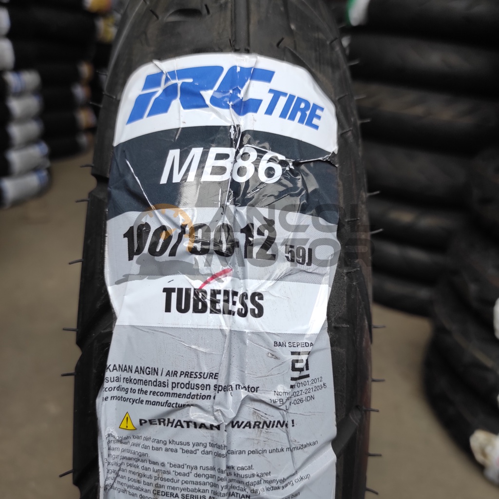Jual IRC MB86 100/90-12 110/90-12 Ban Luar Motor Scooter Matic Tubeless ...
