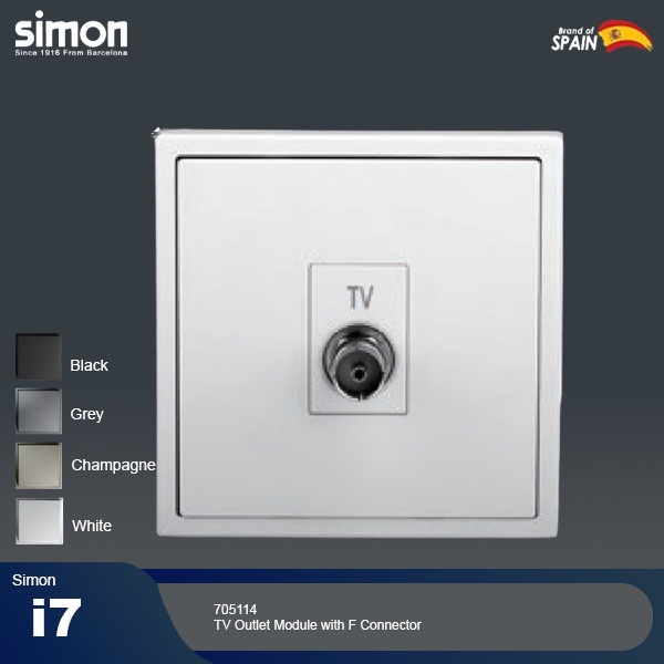 Jual SIMON i7 TV Outlet Module with F Connector 705114 | Shopee Indonesia