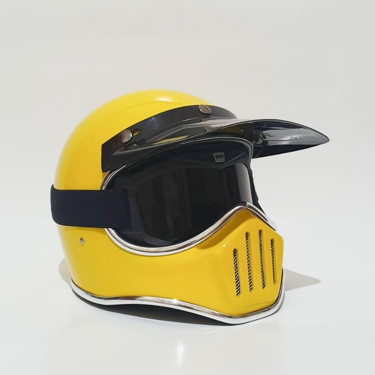 Jual DJ46F Helm Cakil Helm Retro M30 Bandit Mini moto Custom full face ...
