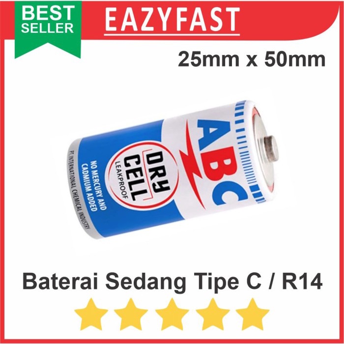 Jual Baterai Sedang Tipe C R14 Batre Ukuran Tanggung Jenis Type C ...