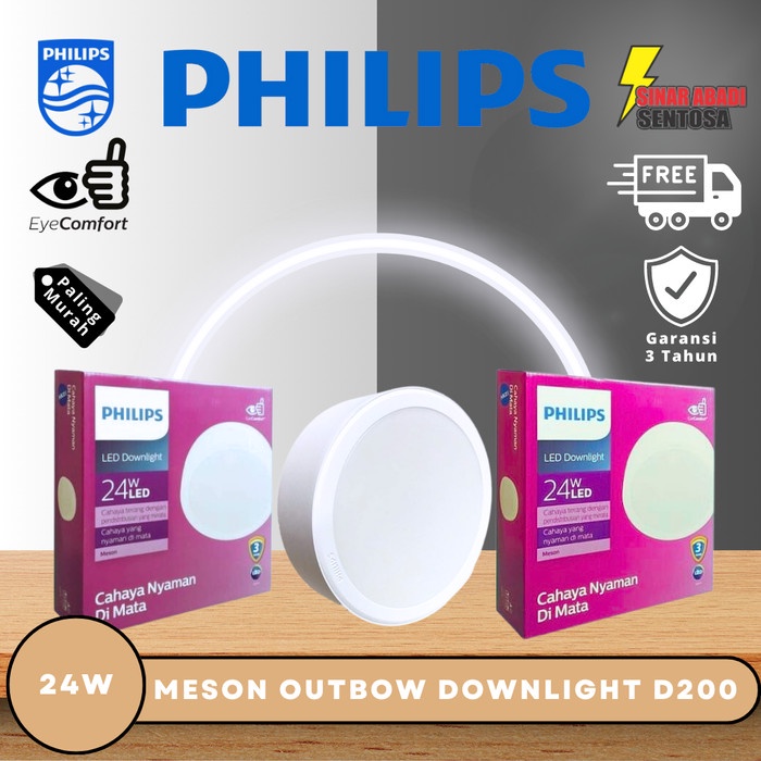 Jual Meson 59474 200 24W Philips LED Downlight Outbow Bulat | Shopee ...