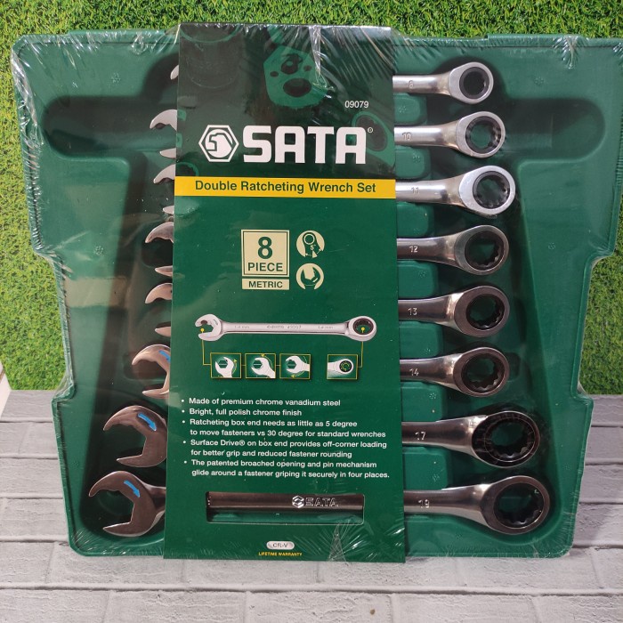 Jual SATA KUNCI RING PAS RACHET 8 PCS COMBINATION RACHET SET - 09079 ...