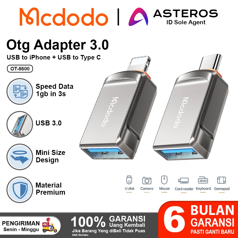 Jual Mcdodo Ot Adapter Converter Otg For Iphone Lightning To Usb Transfer Data Shopee