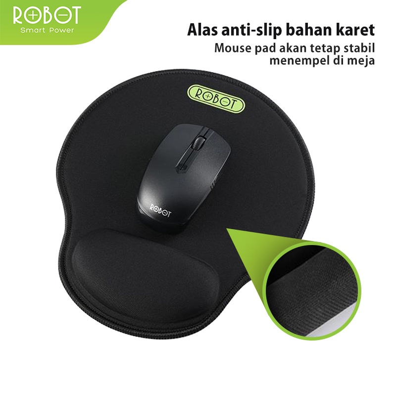 Jual Robot RP02 with Ergonomic Wrist Rest Mousepad PC / Laptop Black ...