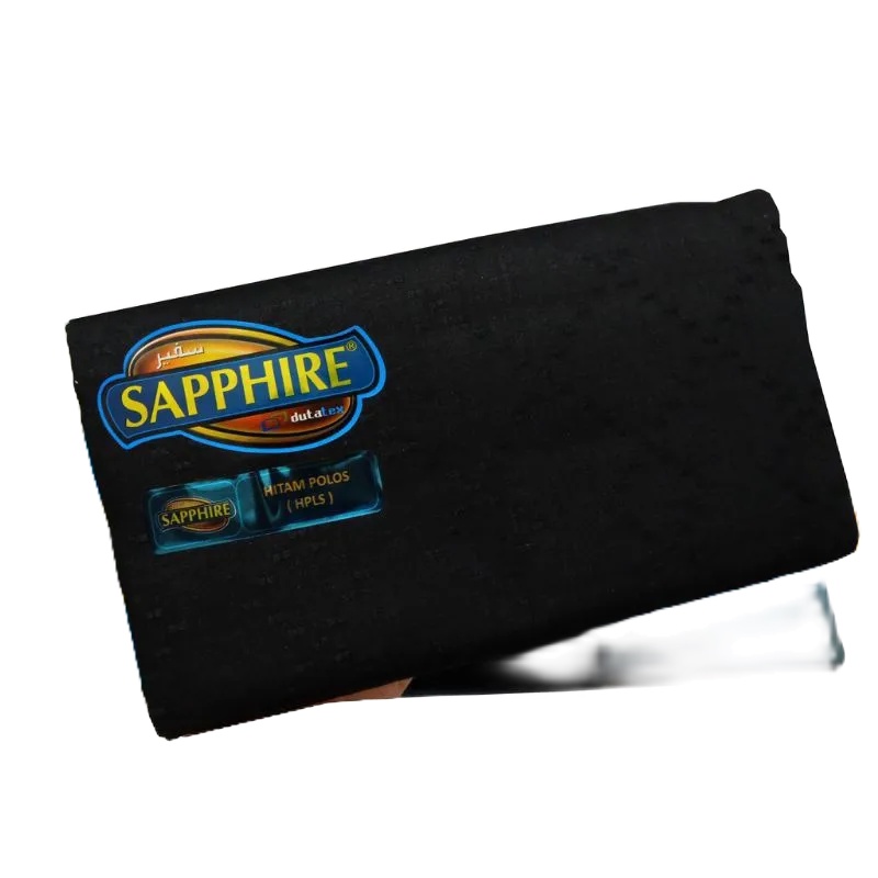 Sarung Sapphire Hitam Polos Tumpal Putih SPESIAL (HTPL)