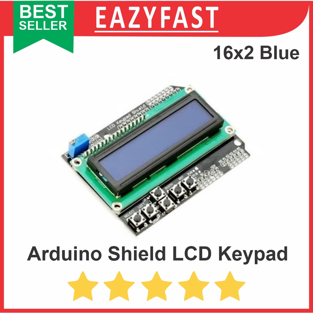 Jual LCD Keypad Shield - Lcd 1602 / 16x2 shield - Arduino Uno | Shopee ...