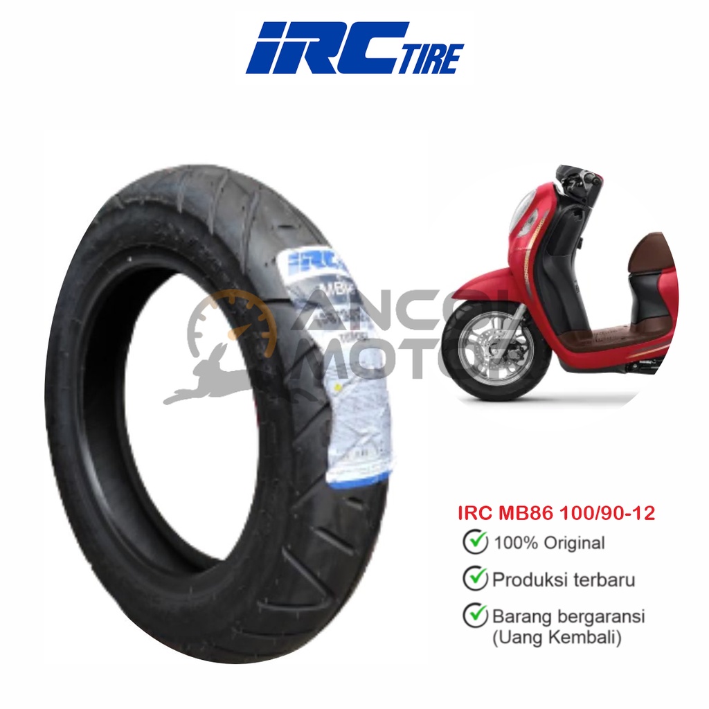 Jual IRC MB86 100/90-12 110/90-12 Ban Luar Motor Scooter Matic Tubeless ...