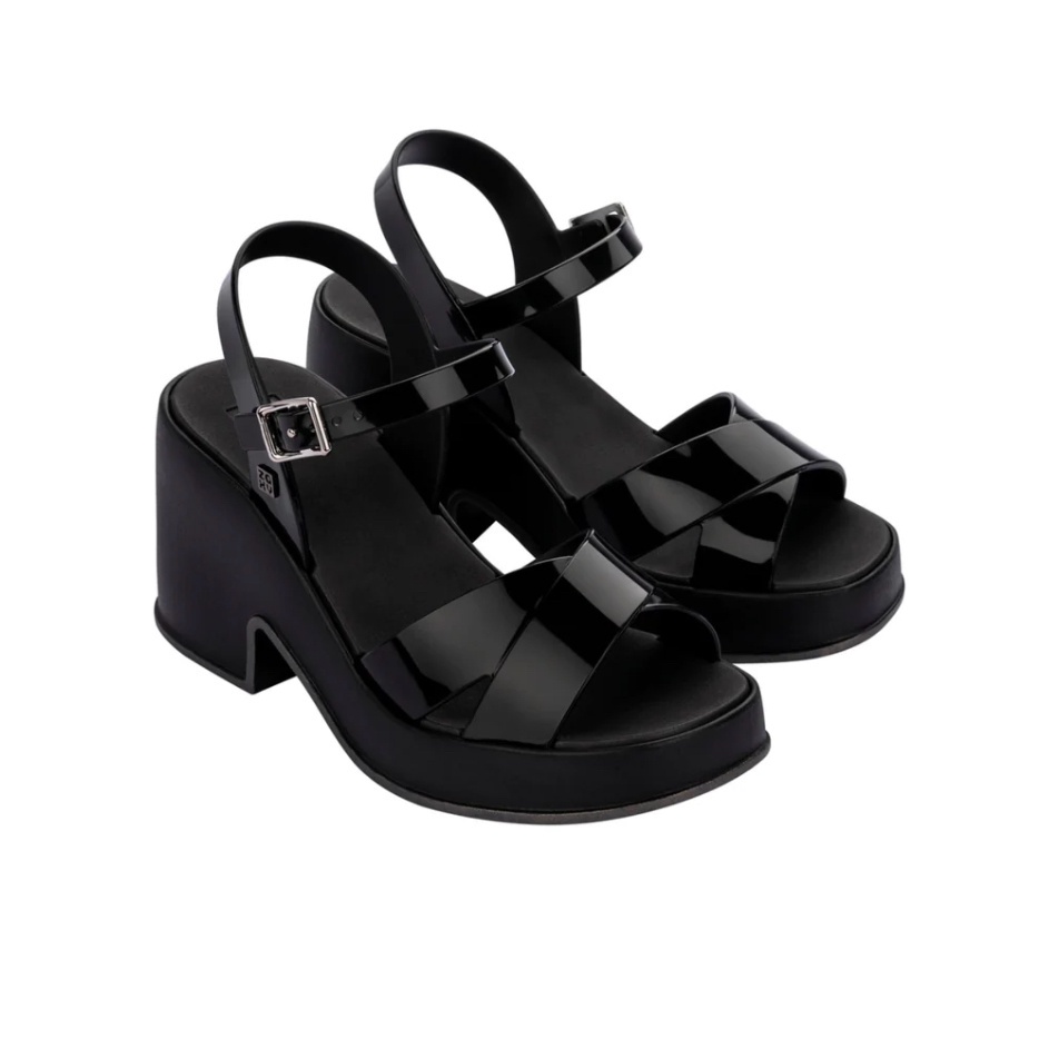 Jual Sepatu Sandal Platform Wanita Zaxy Pop Up Plat Fem Black | Shopee ...