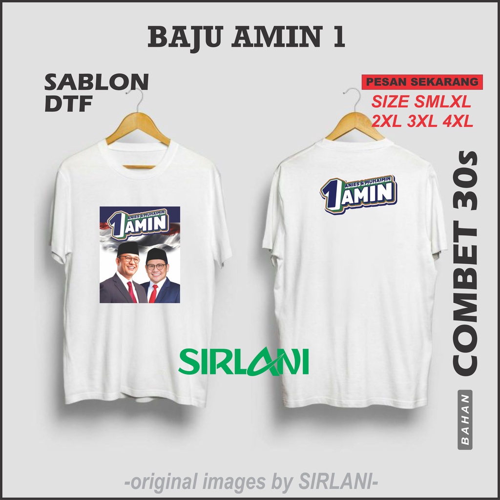 Jual Baju Kaos Tshirt Amin 1 Anies Cak Imin Capres 2024 Shopee Indonesia