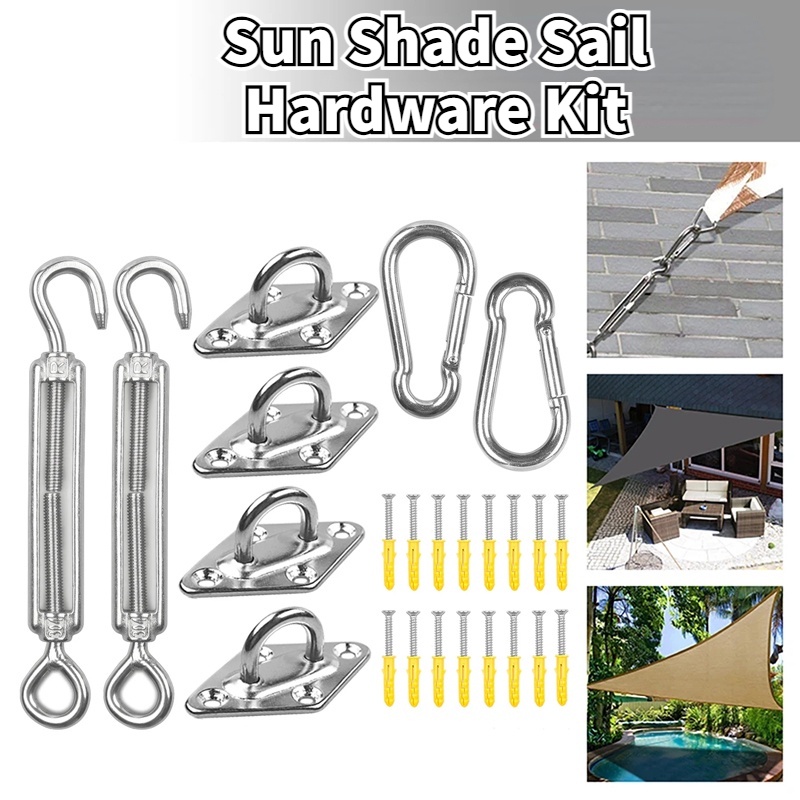 Jual Rectangle Sun Shade Sail Hardware Kit 304 Stainless Steel Hook M5 ...