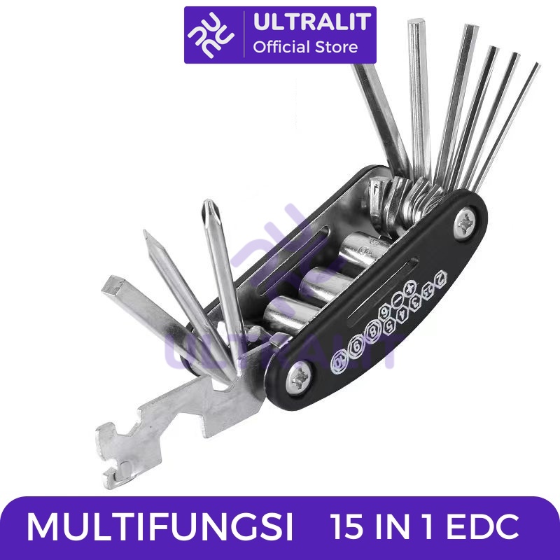Jual ULTRALIT EDC 15 IN 1 Obeng Set Komplit Multifungsi / Obeng Sepeda ...