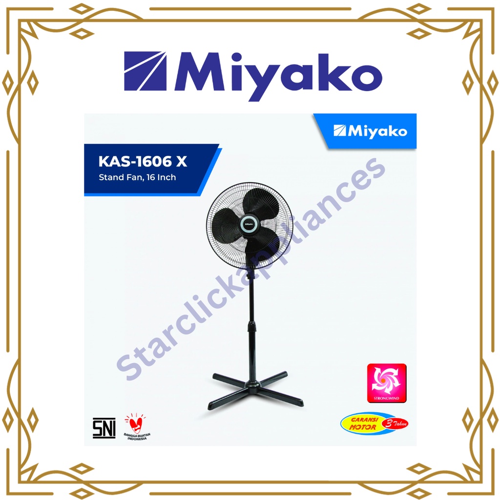 Jual MIYAKO Kipas Angin Berdiri KAS-1606 X / KAS 1606 X / KAS1606X