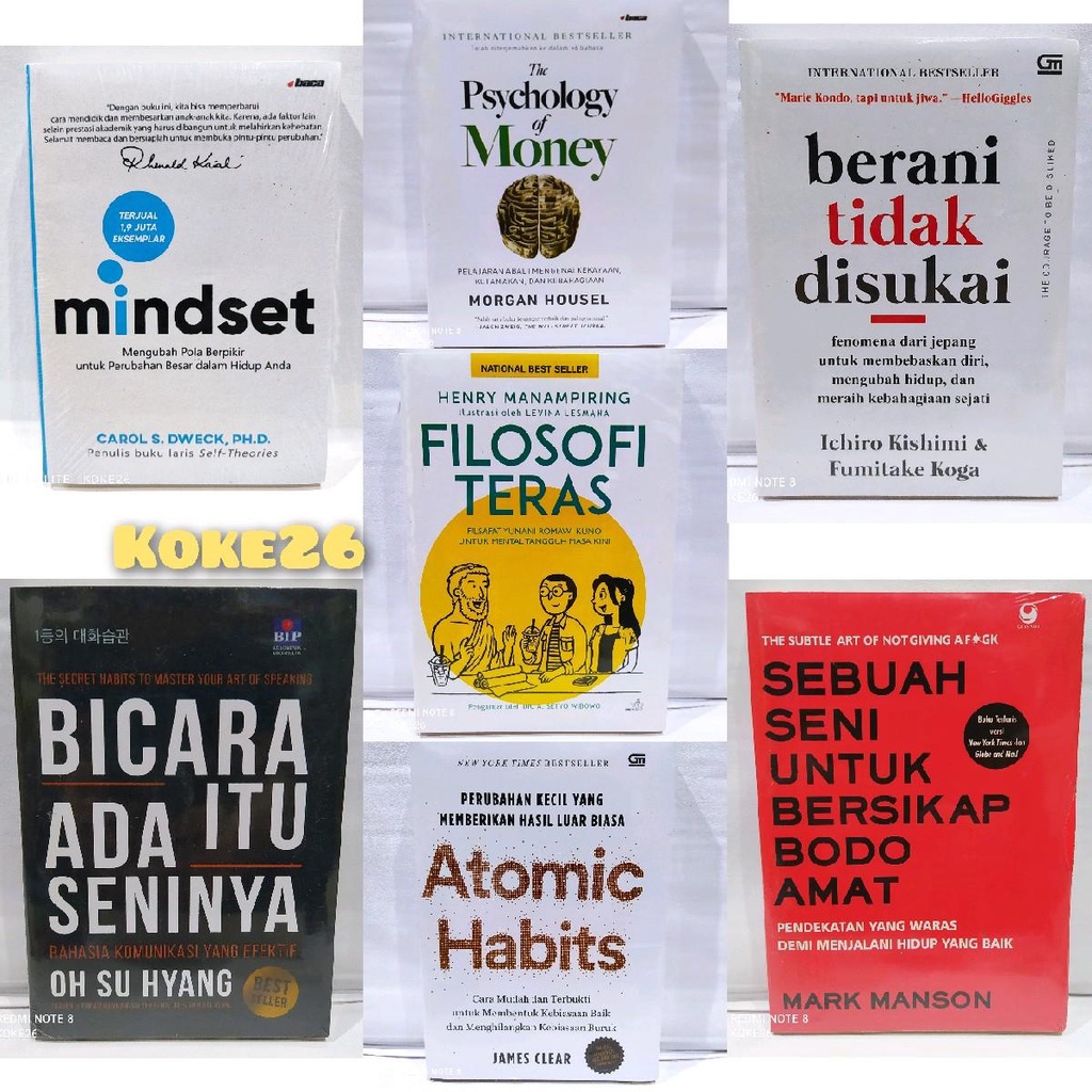 Jual PAKET 7 BUKU MOTIVASI THE PSYCHOLOGY OF MONEY - MINDSET - ATOMIC ...