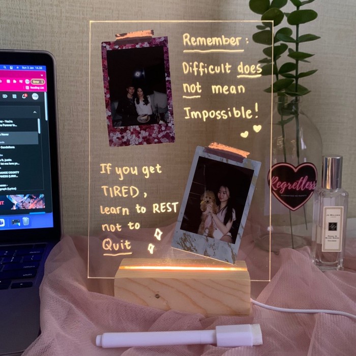 Jual Acrylic Note Board Papan Tulis Kaca Akrilik Lampu Planner Schdule ...