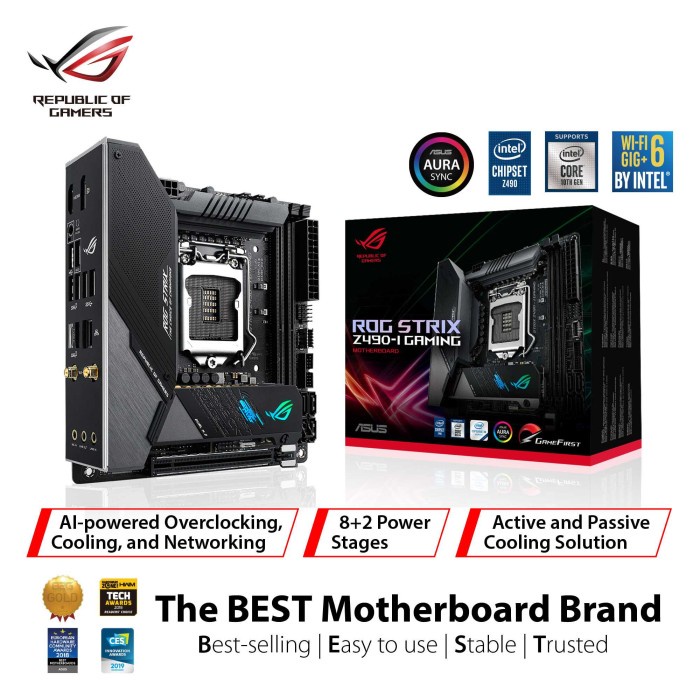 Jual ASUS ROG Strix Z490-I Gaming Intel Z490 LGA 1200 Mini ITX ...