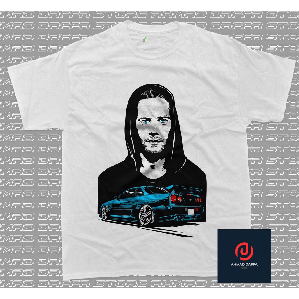 T-shirt Hommage Paul Walker & Nissan GTR - Fast And Furious - Unisexe Coton Épais - Neuf Avec étiquettes