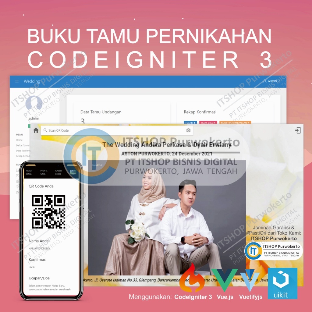 Jual Source Code Aplikasi Web Buku Tamu Pernikahan Online Dengan Codeigniter Shopee Indonesia