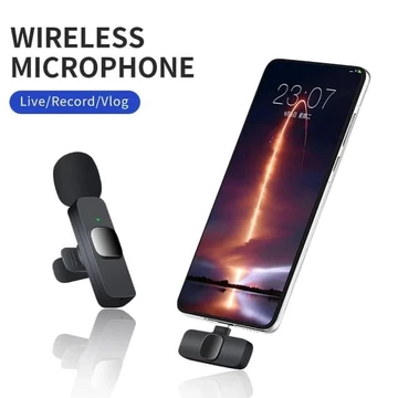 Mikrofon Wireless Lavalier Microphone USB Type C 2.4GHz 2 In 1 2in1 Mikrofon Nirkabel Lavalier