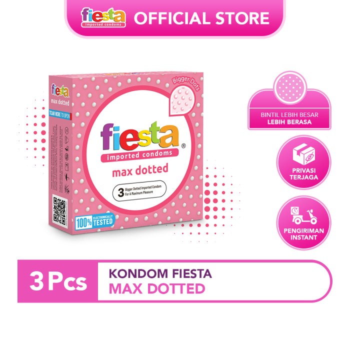 Jual Kondom Fiesta Max Dotted isi 3 pcs Bintil Tambah Sensasi Bercinta ...