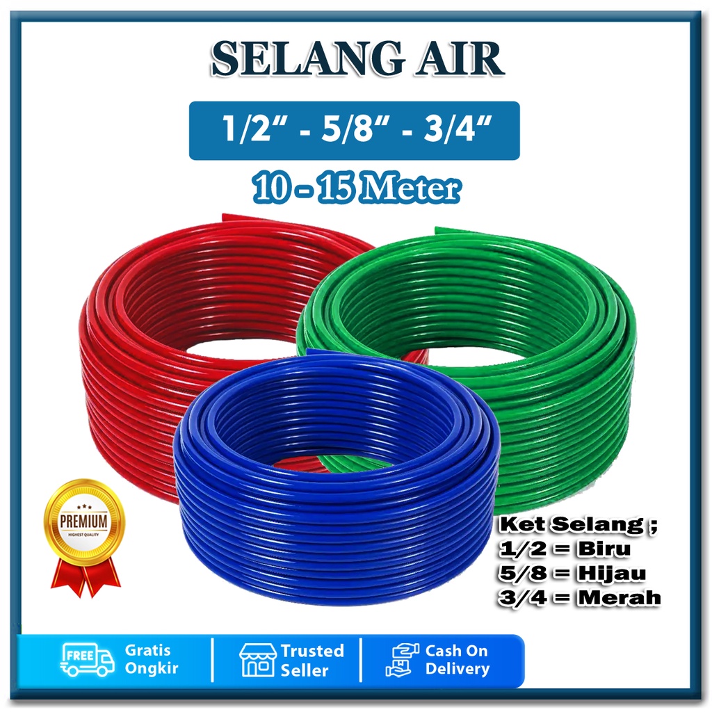 SELANG AIR TAMAN 1/2 5/8 3/4 INCH 10-15 METER ELASTIS DOP TEBAL SELANG CUCI MOBIL MOTOR MURAH