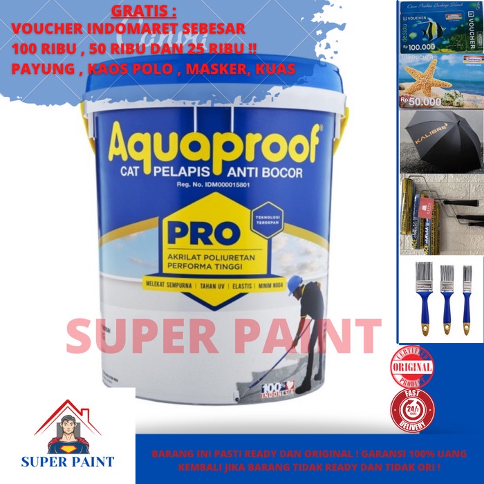 Jual Cat Pelapis Anti Bocor Aquaproof Pro Warna Abu Ukuran 20kg Shopee Indonesia 0464