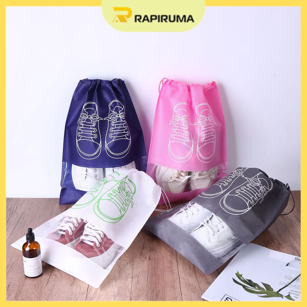 Jual Tas penyimpanan sepatu / Tas Sepatu / Taa Sponbound Serut Korean ...