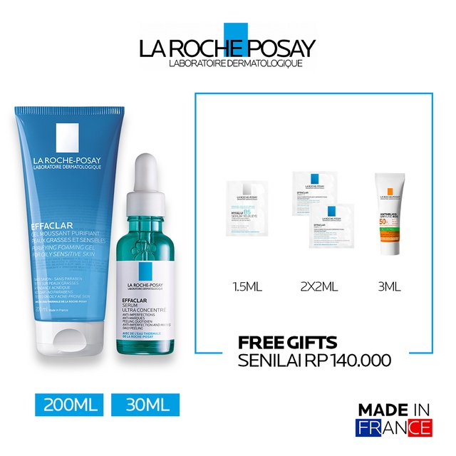 Jual La Roche Posay Acne-Prone Cleanser & Treatment Kit - FREE GIFTS ...