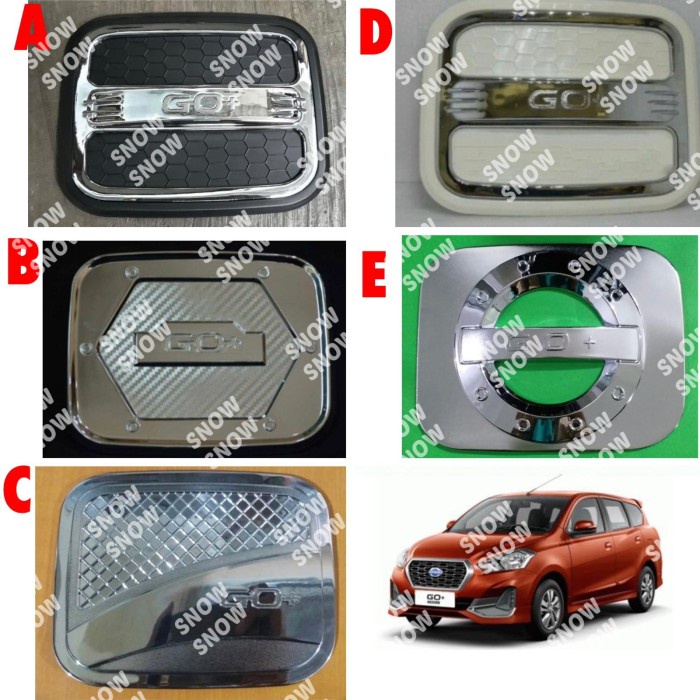 Jual Tank Cover Datsun Go Go+ Panca Cross Chrome Hitam Kombinasi e