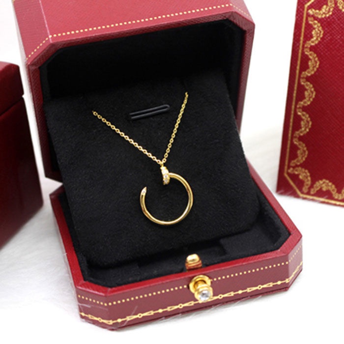 COD CARTIER S925 Sterling Silver Nail Necklace Xiao Zhan Star With Paragraph Men And Women Full Drill S