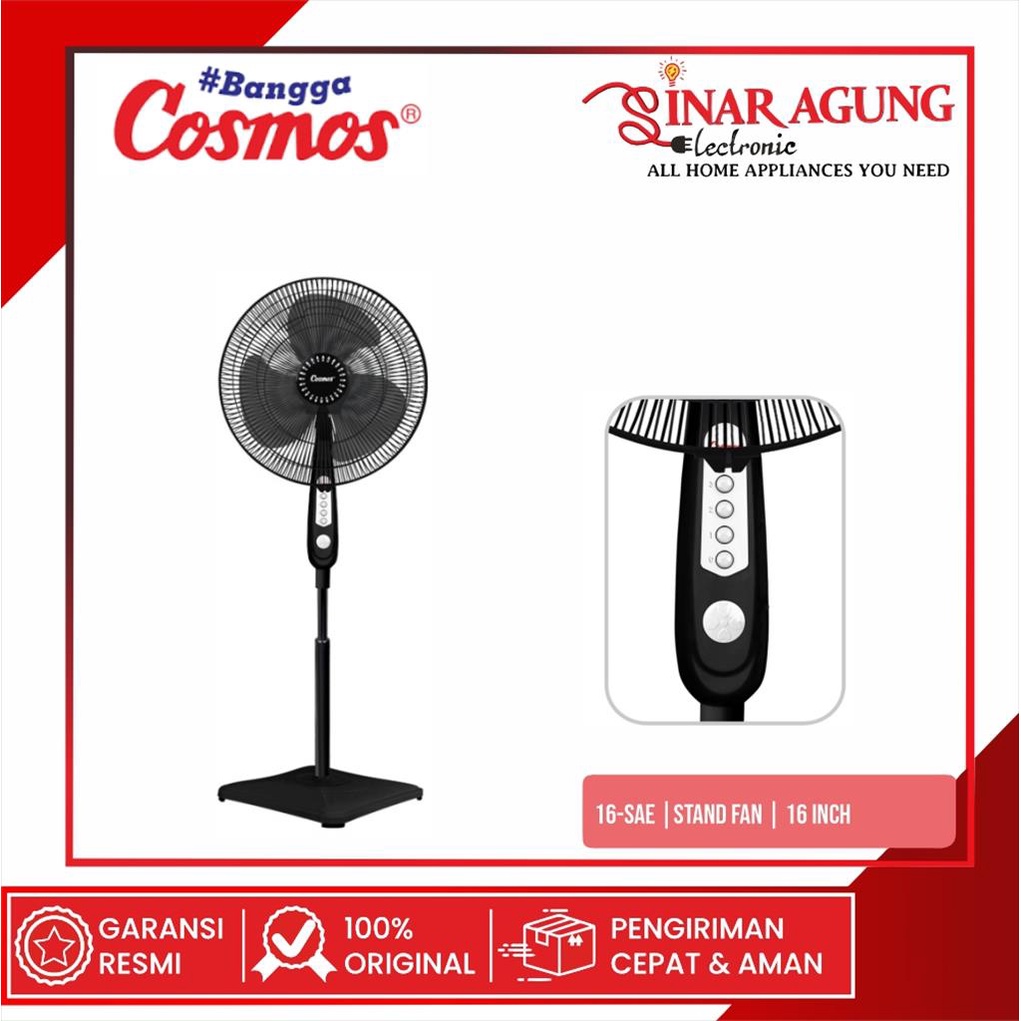 Jual Cod Kipas Angin Berdiri Cosmos 16sae 16 Sae Stand Fan Garansi Resmi Shopee Indonesia 9366