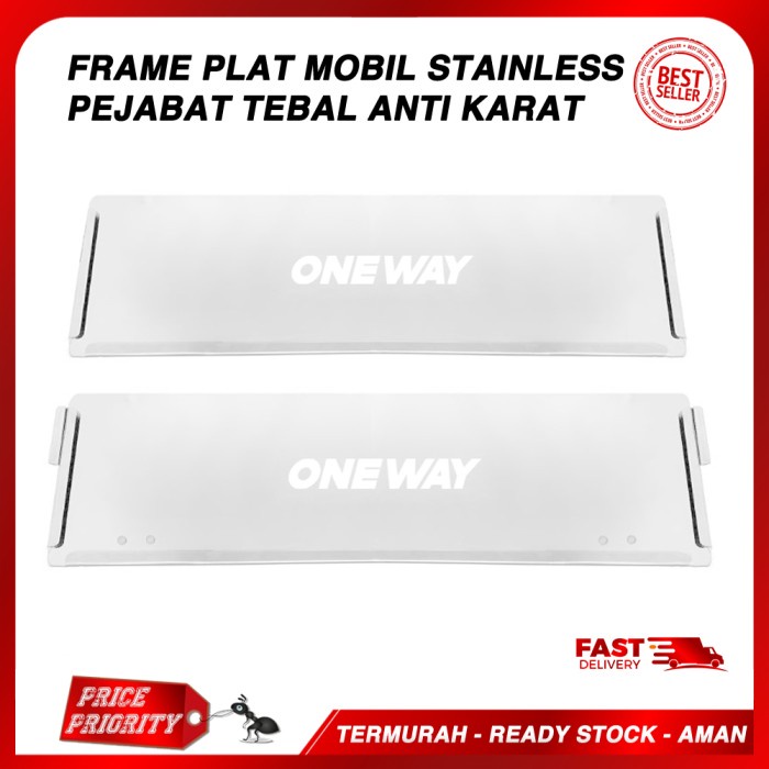 Jual Oneway Tempat Cover Frame Plat Nomor Mobil Stainless Pejabat Tatakan Dudukan Nopol Mobil