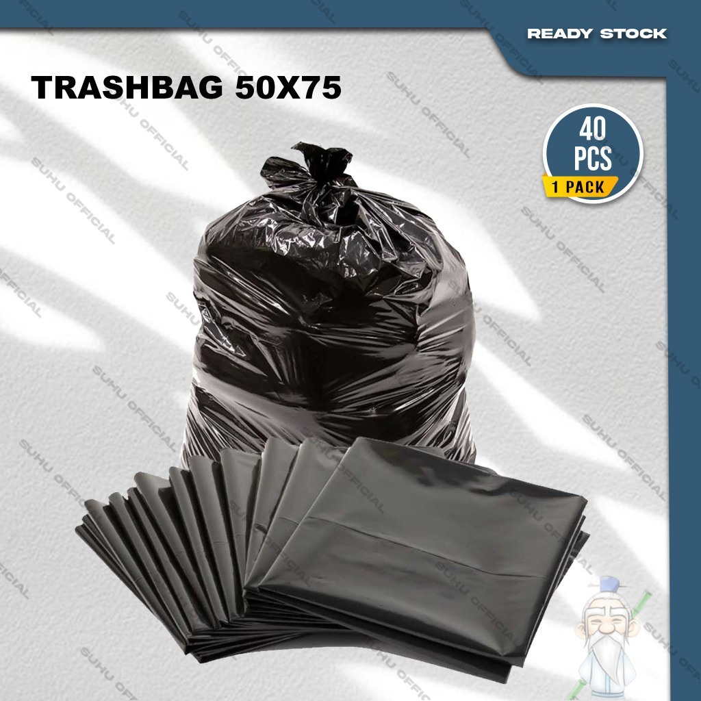 Jual Plastik Sampah Trash Bag Kantong Sampah Hitam Ukuran 50x75 Shopee Indonesia 0944