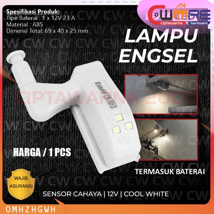 Jual Lampu Sudut Engsel Sendok LED Kabinet Sensor Cahaya Cool White 12V ...