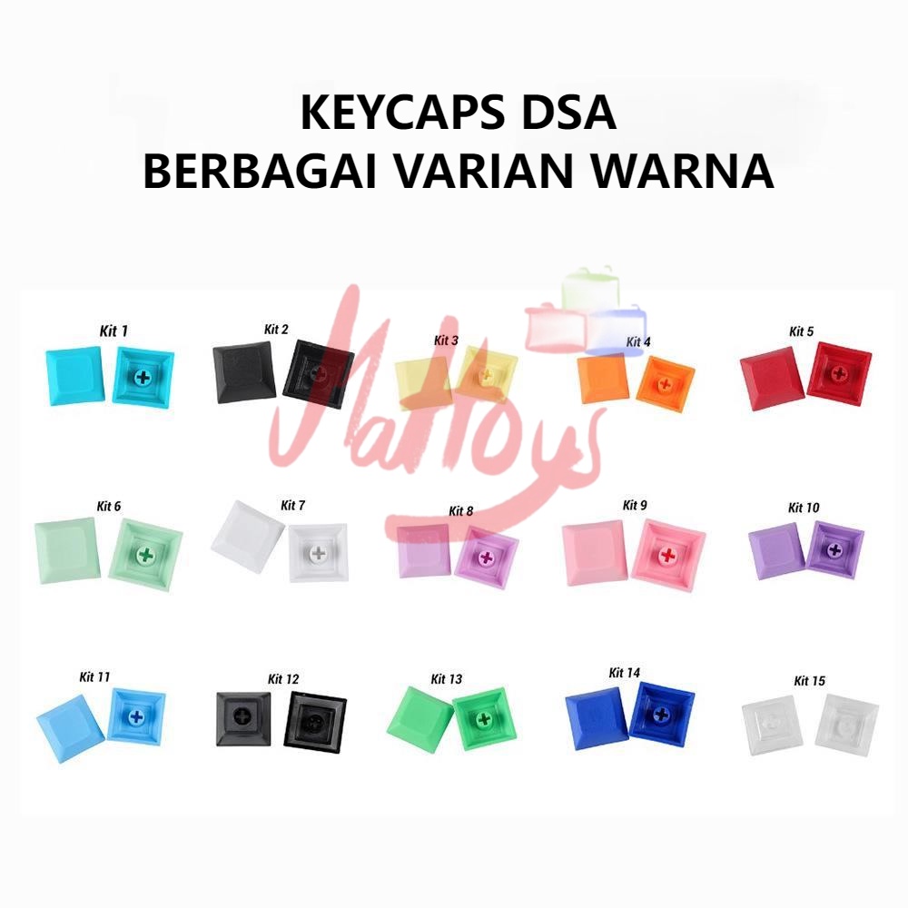 Jual Keycaps ABS DSA keyboard caps komputer transparan warna polos