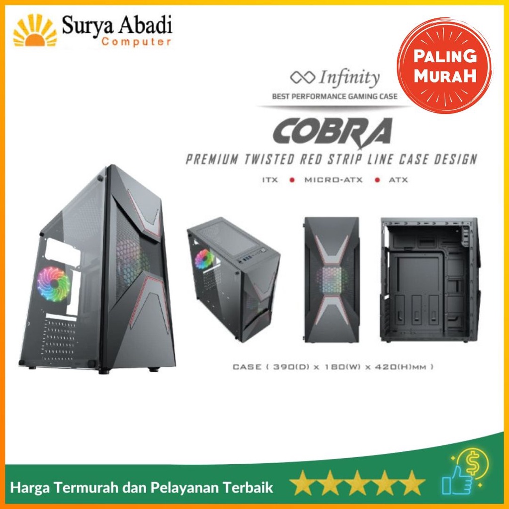 Jual CASING INFINITY COBRA - ATX mATX GAMING CASE No Fan | Shopee Indonesia