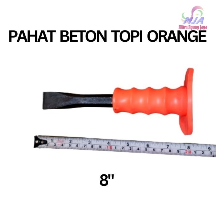 Jual Pahat Beton Topi Orange 8 Inch Gepeng Betel Tembok Pahat Besi Batu