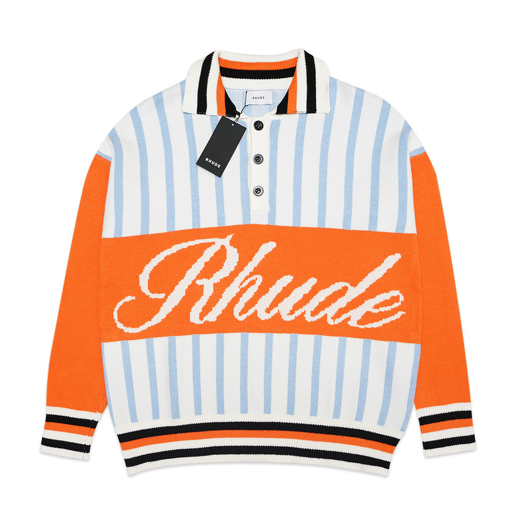 Jual Rhude Amber Knit Rugby Long Polo Sweater | Shopee Indonesia