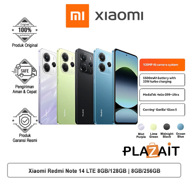 Xiaomi Redmi Note 14 LTE 8GB/128GB | 8GB/256GB - Garansi Resmi