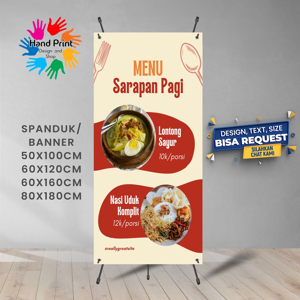 Jual Spanduk Banner Nasi Kuning Nasi Uduk Lontong Sayur Nasi Gudek Bisa