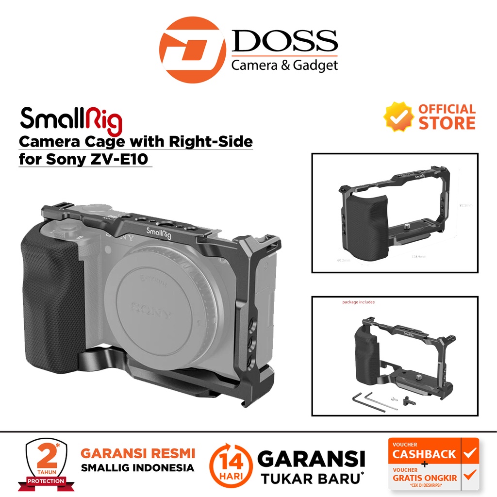 Jual SmallRig Camera Cage with RightSide Handgrip for Sony ZVE10