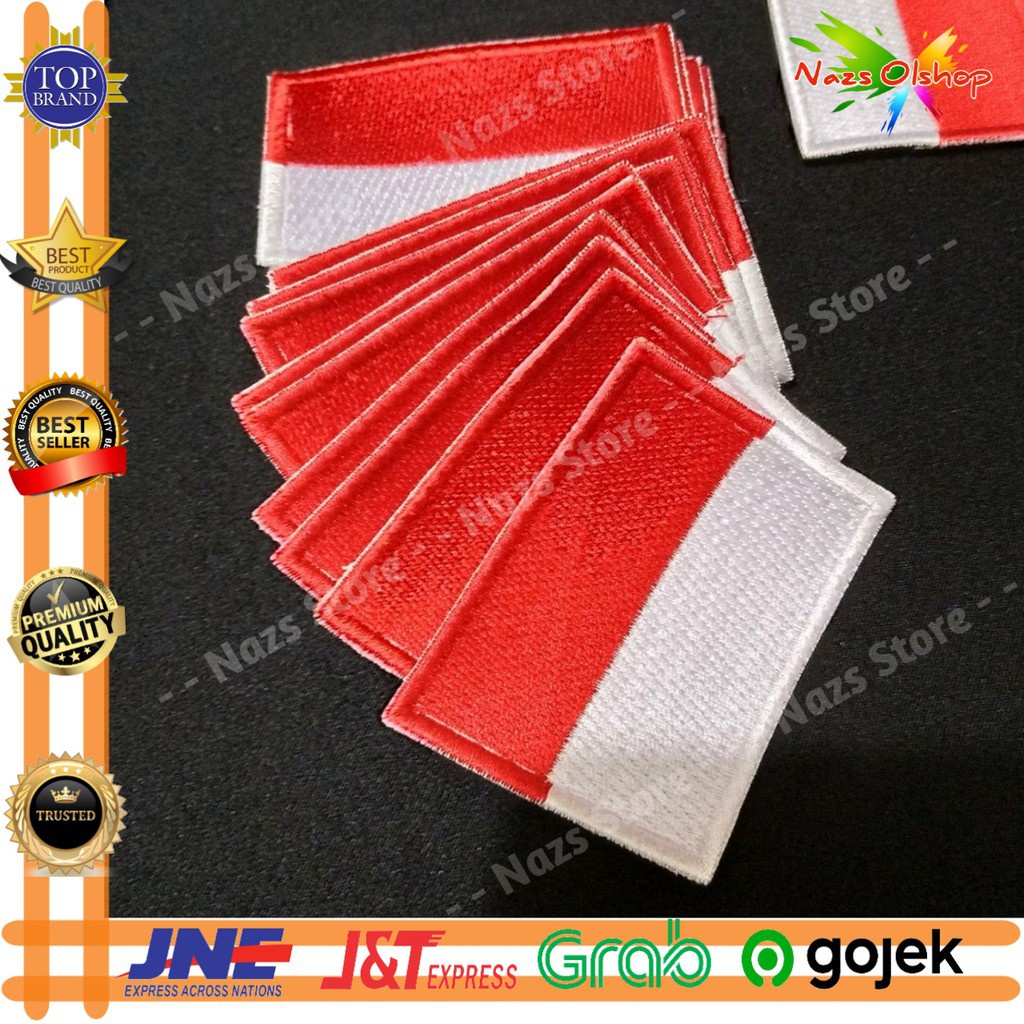 Jual Bordir Bordir Logo Bet Badge Bordir Bendera Merah Putih Untuk