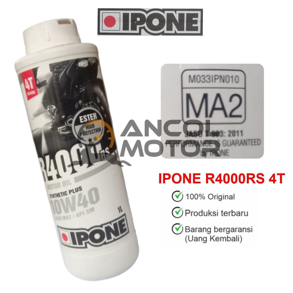Jual Oli Ipone R4000 RS 4T 10w40 10w50 Ester Synthetic Plus Oil ...