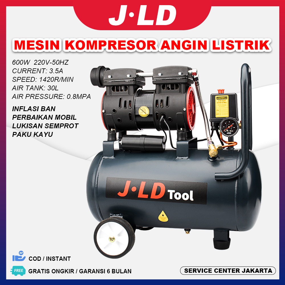 Jual JLD Mesin Kompresor Angin Listrik Direct Compresso 600W 30L Mesin ...