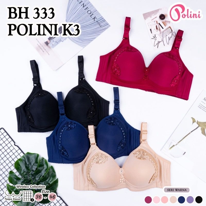 Jual POLINI K333 BH Jumbo | Bra Busa Jumbo Tanpa Kawat Set 1 & 3 Pcs ...