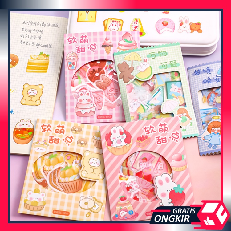 Jual Gratis Ongkir - 6056 Sticker Diary Scrapbook DIY / Stiker Set Isi ...