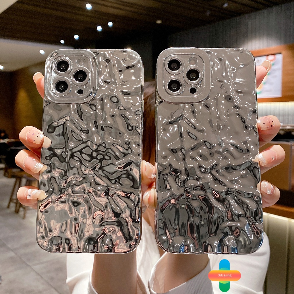 Jual 3D Casing Dream Shell Plating Silver Crush Foil Phone Case IPhone
