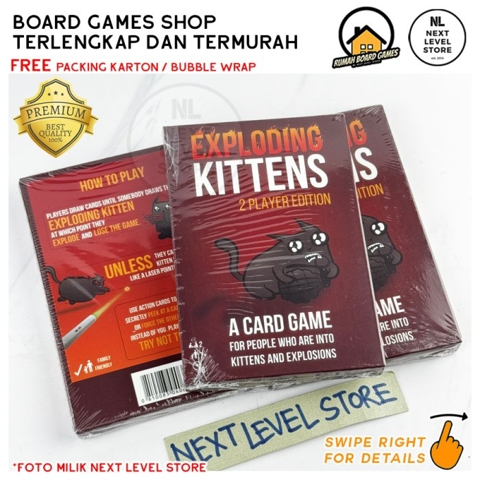 Jual Exploding Kittens 2 Player Edition Card Game Board Games Travel Series