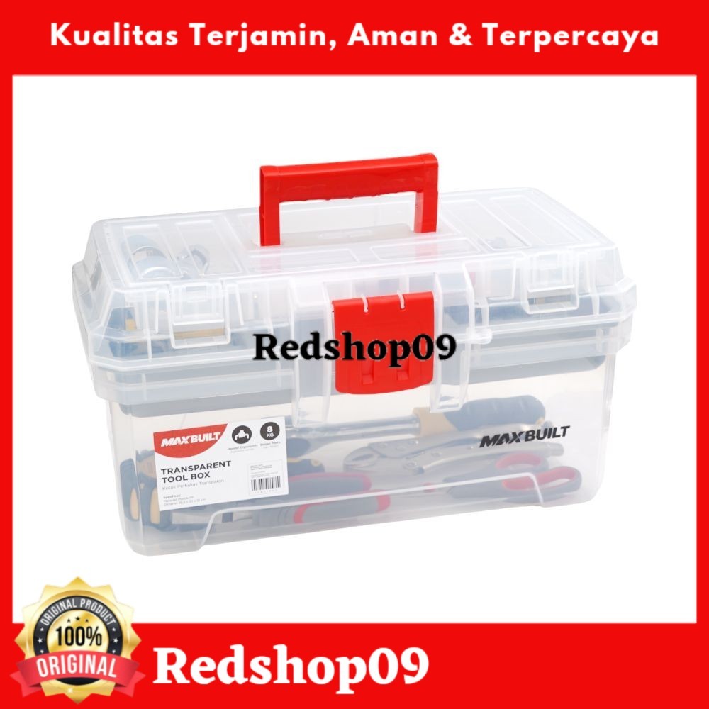 Jual AZKO Maxbuilt 39.5x22x21 Cm Kotak Perkakas Dengan Tray Transparan ...